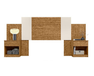 Cabecera Araguaia 115 x 235 x 39 cm Freijo/Blanco con 2 Mesa de Luz Vol 2