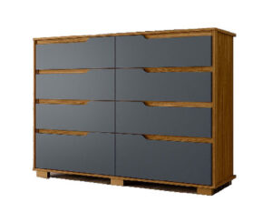 Comoda Georgia 108 x 147 x 47 cm Freijo/Gris con 8 Cajones con Patas Vol 2