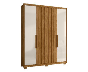 Ropero California 230 x 176 x 52 cm Freijo/Blanco con 4 Puertas y 3 Cajones con Patas Vol 4