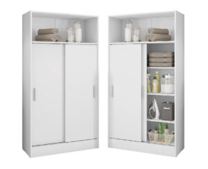 Armario Multiuso 2P Corredizas 81.8 x 157.1 x 37.8 cm Blanco Vol1