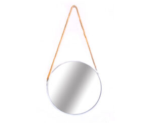 Espejo Blanco con Soga 40 cm