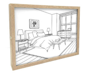 Cuadro De Sombras con Luz Led 31.5 x 24 cm con Cable USB