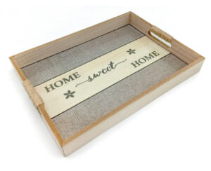 Bandeja Rectangular con Asas y Vidrio 40 x 30 cm