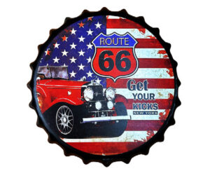 Adorno Tapa Botella Marcas 34 cm Route 66