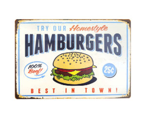 Chapa con frases 20 x 30 cm Hamburgers