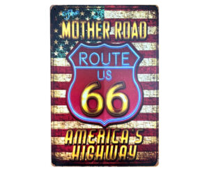 Chapa con frases 20 x 30 cm Mother Road Route US 66