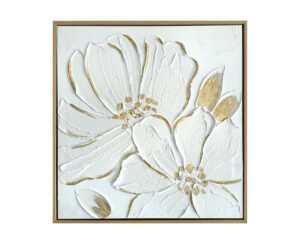 Cuadro 42 x 42 x 4 cm Flores Blancas