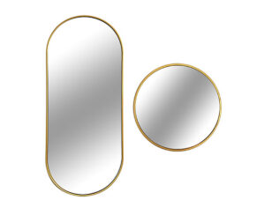 Set x 2 Espejo Redondo 29 cm y Espejo Ovalado 69 x 29 cm
