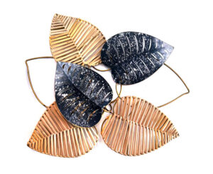 Wall Art Hojas 53 x 47 cm Gris