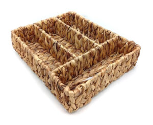 Canasta Rectangular con 4 Divisiones 35 x 28 x 8 cm Hoja Platano