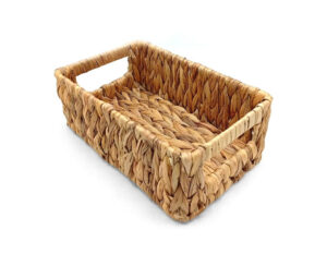 Canasto Rectangular Mediano 28 x 19 x 11 cm Hoja Platano con Manijas