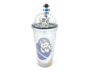 Vaso Astronauta con Tapa, Sorbete y Luz