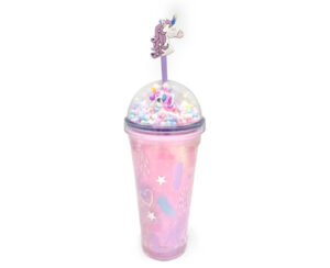Vaso Grande Unicornio con Tapa, Sorbete y Luz