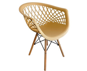 Sillon Calado con Apoya Brazos Patas de Madera Color Amarillo