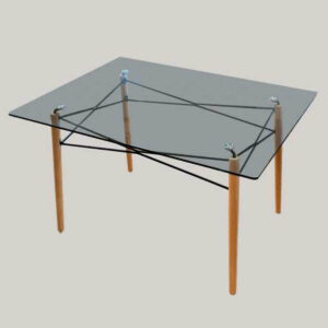 Mesa Eames Vidrio 120 x 90 cm Patas