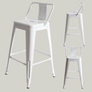 Banqueta Tolix con respaldo 84 cm Negra