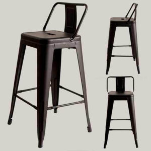 Banqueta Tolix con respaldo 84 cm Blanca