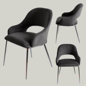 Sillon Glam Pana Gris Osc Pata