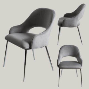 Sillon Glam Pana Gris Claro Pata