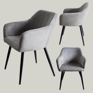 Sillon Grill Pana Gris Patas Negras