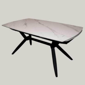 Mesa Simil Marmol Blanca Extensible 160/240 x 90 cm