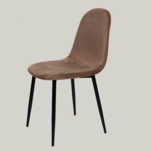 Silla Tulip Pana Marron Pata Negra