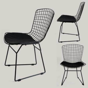 Silla Bertoia Negra Con Almohad?n