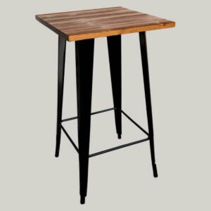 Mesa Tolix Alta Madera Negro 60 x 60