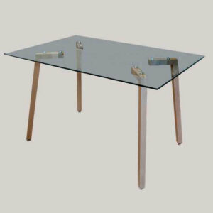 Mesa Ele 120 x 80 cm Simil Madera Vidrio 10 mm