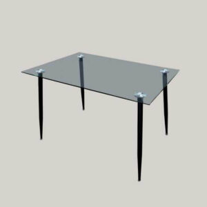 Mesa Simple 120 x 80 cm Negro Vidrio 10 mm